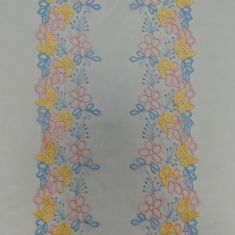 

20 ярдов цветочная двусторонняя кружевная бейка с цветочной вышивкой, кружевная ткань для женской сексуальной куклы Bjd, материал