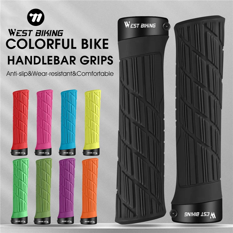 WEST BIKING Bicycle Handle Bar Grips MTB Mountain Bike Soft Single-sided Locking Handlebar Cover Plug Non-slip Cycling Grip