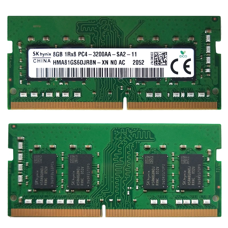 SK hynix-Mémoire pour ordinateur portable, mini-hôte, SODIMM, DDR4, 8 Go, 3200MHz, 1Rx8, 1Rx16, PC4-3200AA, 1.2V