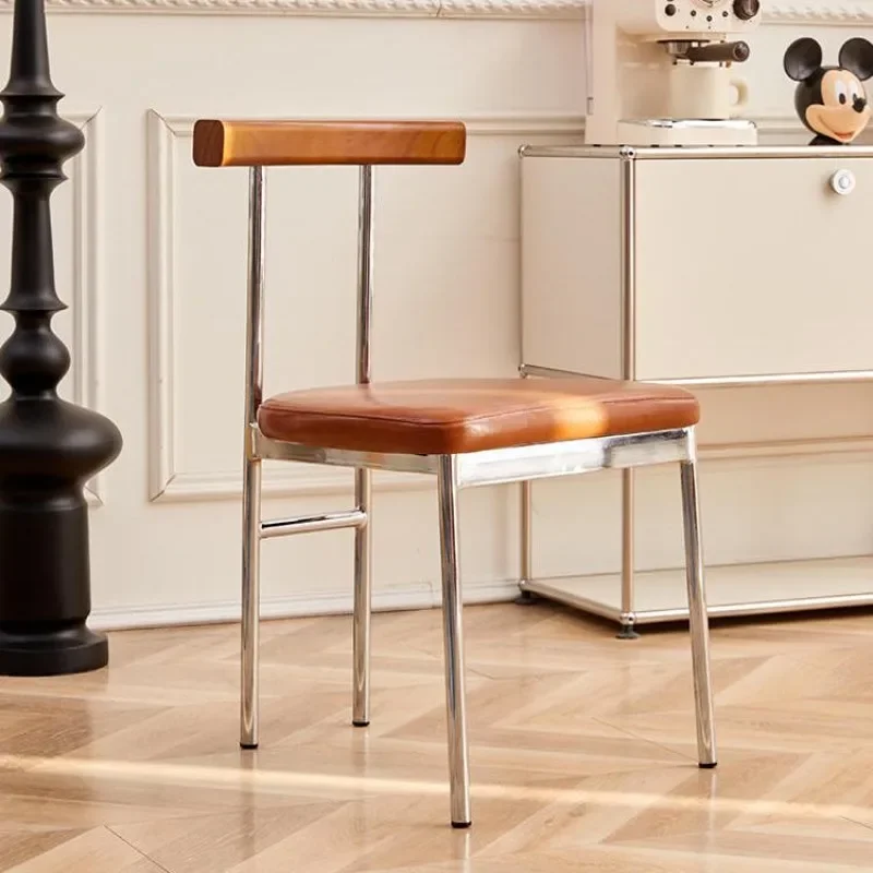 

Medieval dining chair solid wood backrest dining table and chairs home French designer Nordic Internet celebrity small