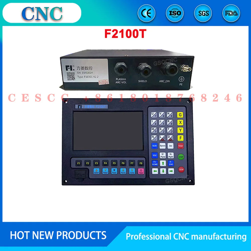 F2100T CNC plasma controller kit 2-axis flame cutting motion control system + lifting body JYKB-100-DC24V + f1510 remote control