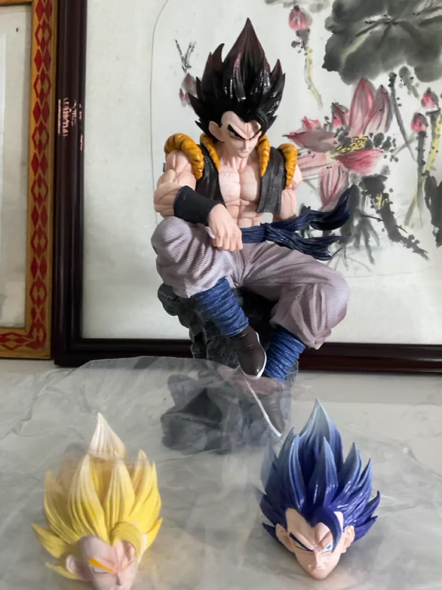 30cm Dragon Ball Z Vegetto Anime Figuras Gogeta Action Figures With Two Heads Dbz Manga Gk Statue Decor Collection Children Toy