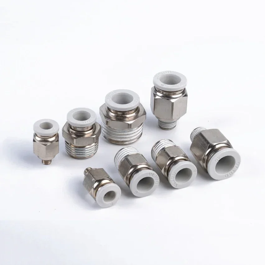 Pneumatic Connector Air Hose Fittings PC Hose To Hose 6mm 8mm 10mm Male Thread BSP 1/8 1/4 3/8 1/2 Quick Release Tube Adapter