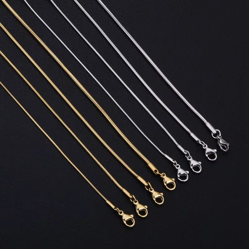 Stainless Steel Round Snake Chain Snake Bone Men's And Women's Necklace Pendant Collarbone Chain Necklace Chain