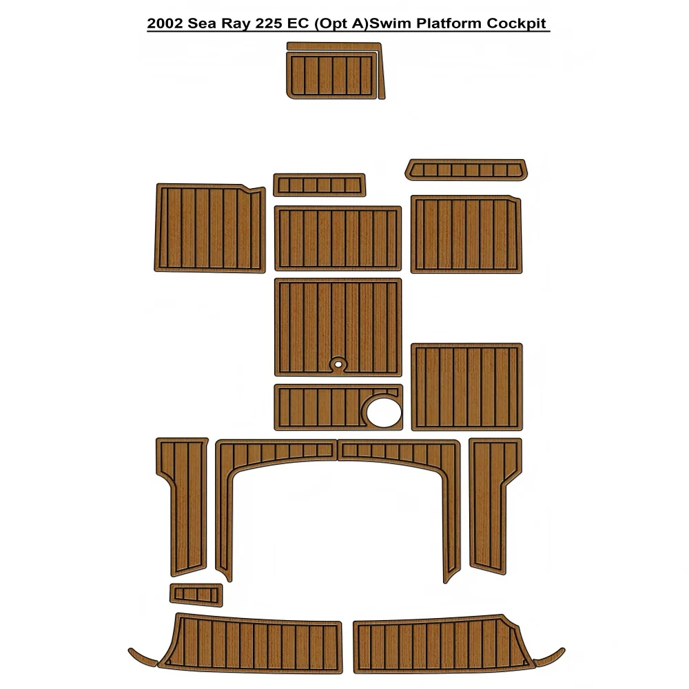 

2002 Sea Ray 225 EC (Opt A)Swim Platform Cockpit Pad Лодка EVA Teak Deck Floor Mat SeaDek MarineMat Gatorstep Style