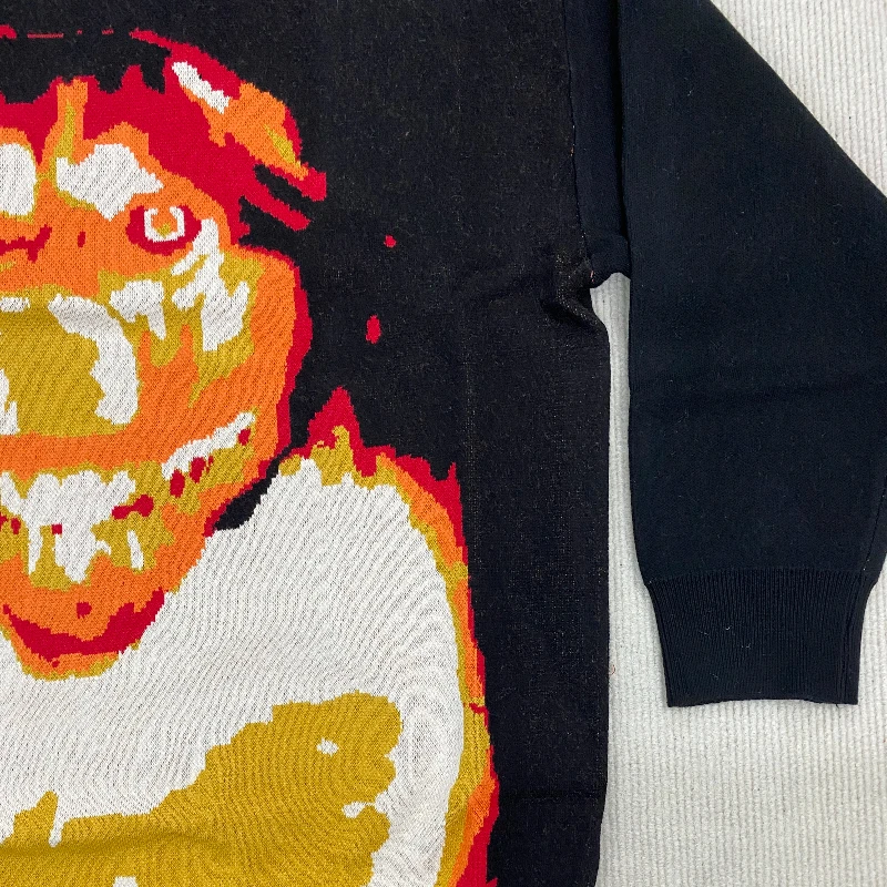 

Knitted sweater casual hip-hop streetwear long sleeved Gothic portrait print autumn pullover round neck