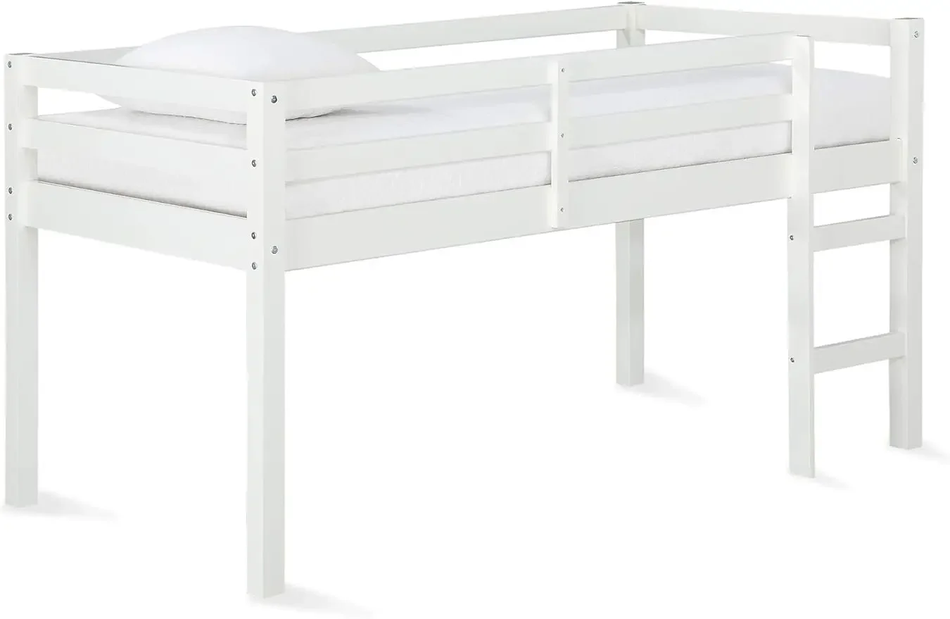 

Twin Loft Bed,Sturdy Wooden Construction,Low Height Design,No Box Spring Needed,White/Black/Blue/Espresso/Grey