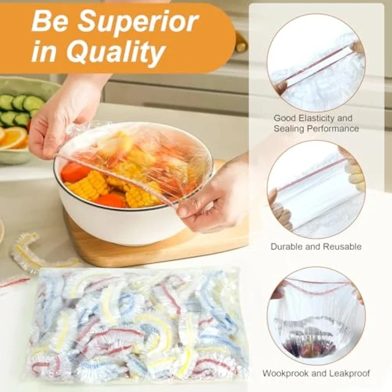 تغليف نضارة الطعام المرنة - قابل للتمدد، غطاء أطباق شفاف، للمطبخ، المنزل، المطعم، النزهة، مقاوم للغبار، قابل لإعادة الاستخدام #4