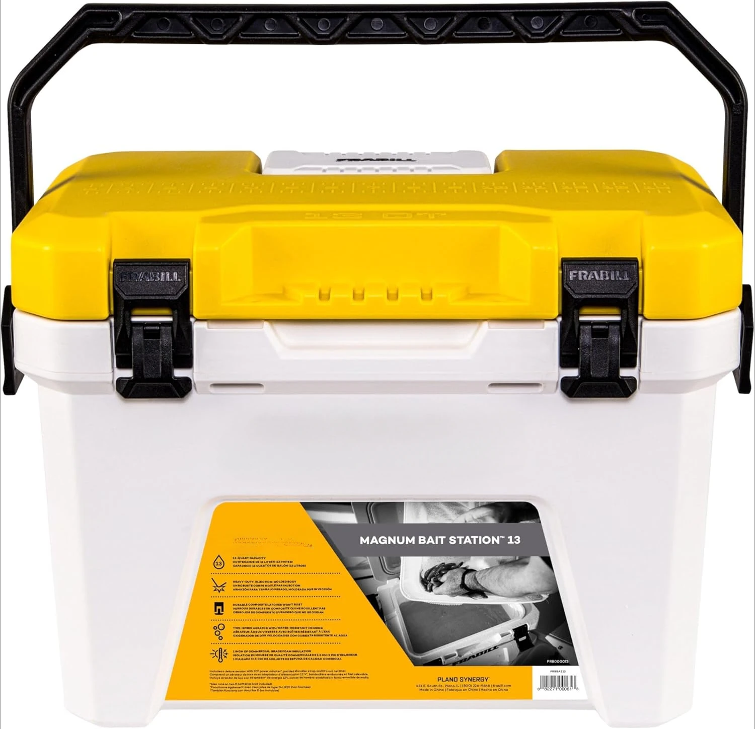 Magnum Bait Station 13 Quart Live Bait Well, White and Yellow