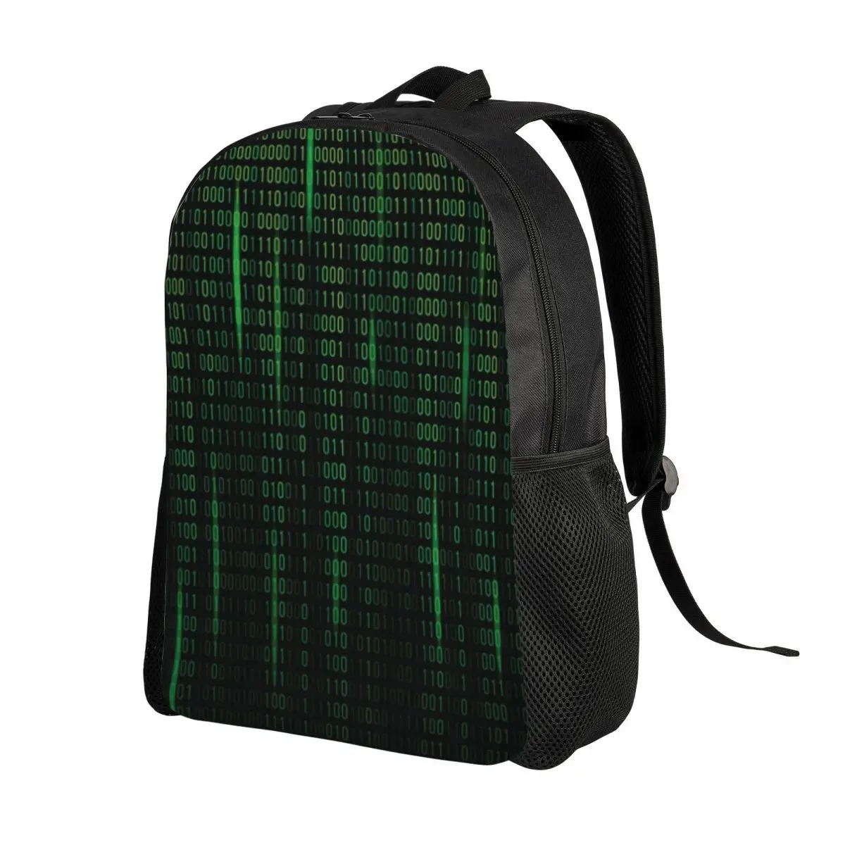 Customized Sci Fi Matrix Code Laptop Backpack Bookbag for School College Students Computer Science Hacker Programmer Coder Bag