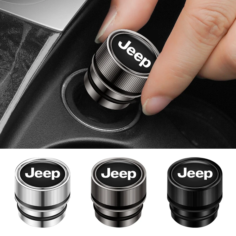 METAL Car Lighter Plug Cover Car Vehicles Cigarette Lighter Covers DustProof Cap For Jeep Renegade Wrangler Cherokee Compass JK