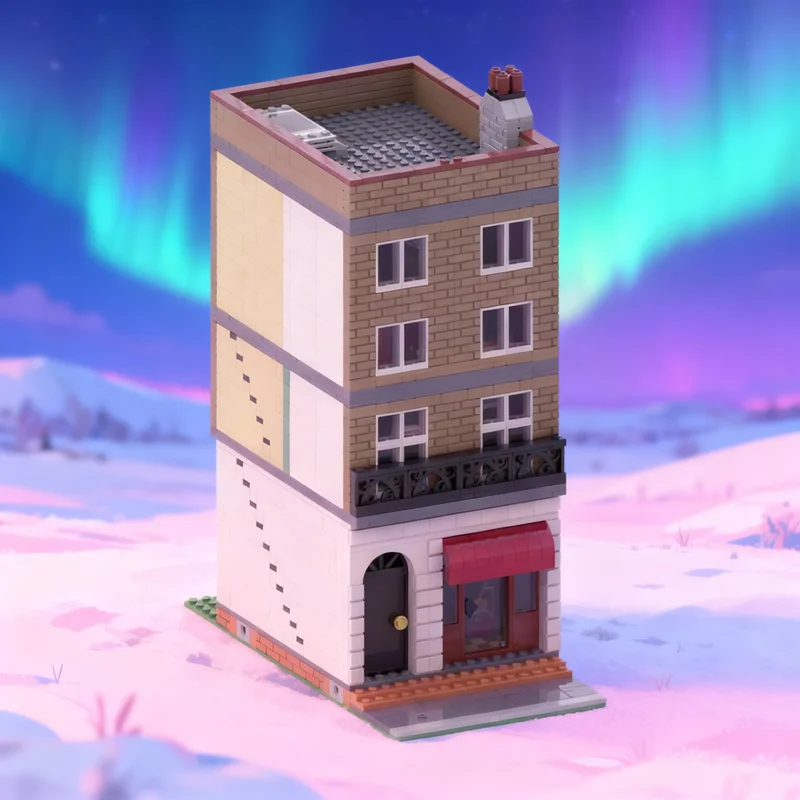 

1850 деталей MOC: Модульная модель улицы Бейкер-стрит, строительные блоки, игрушки, архитектурные конструкторы, развивающие игрушки, рождественские подарки, кирпичики