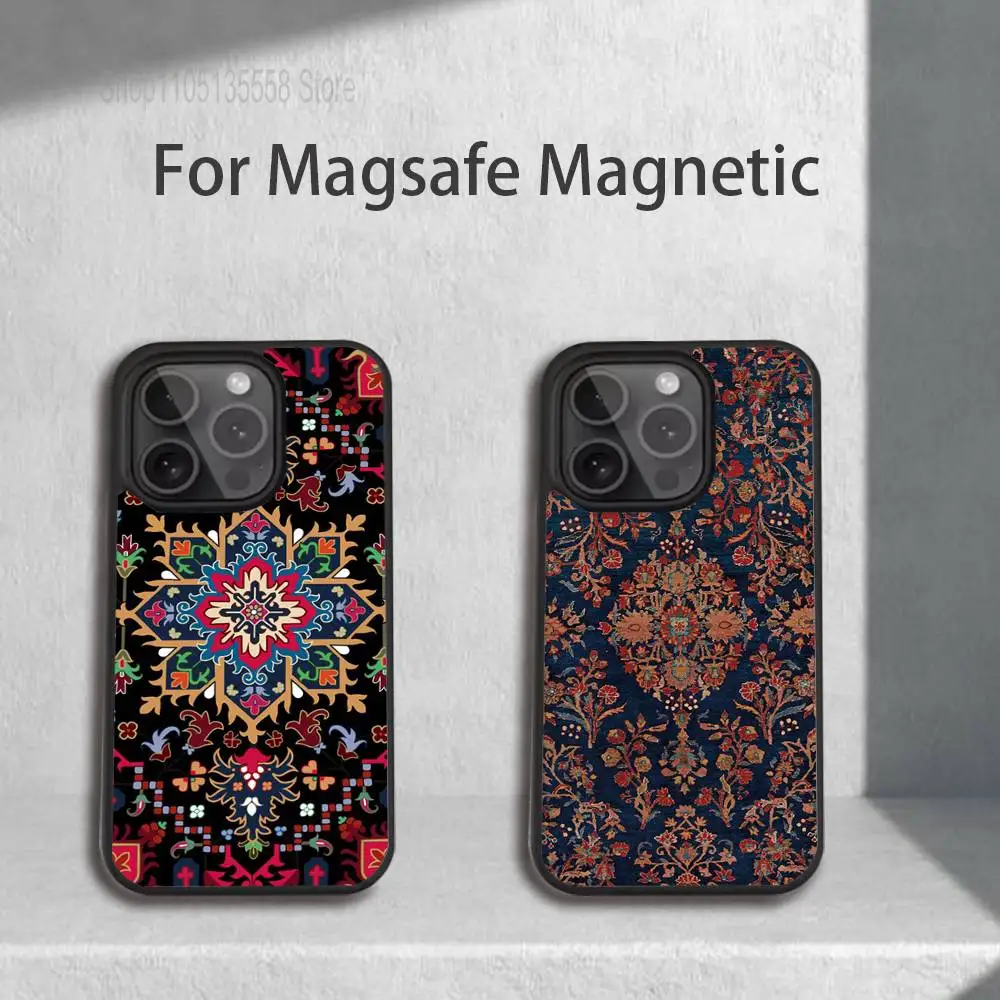 

Persian carpet Floral Phone Case For IPhone 17,16,15,Pro,Max,Air,14,Plus,13,12,11 Magesafe Wireless Charge Cover