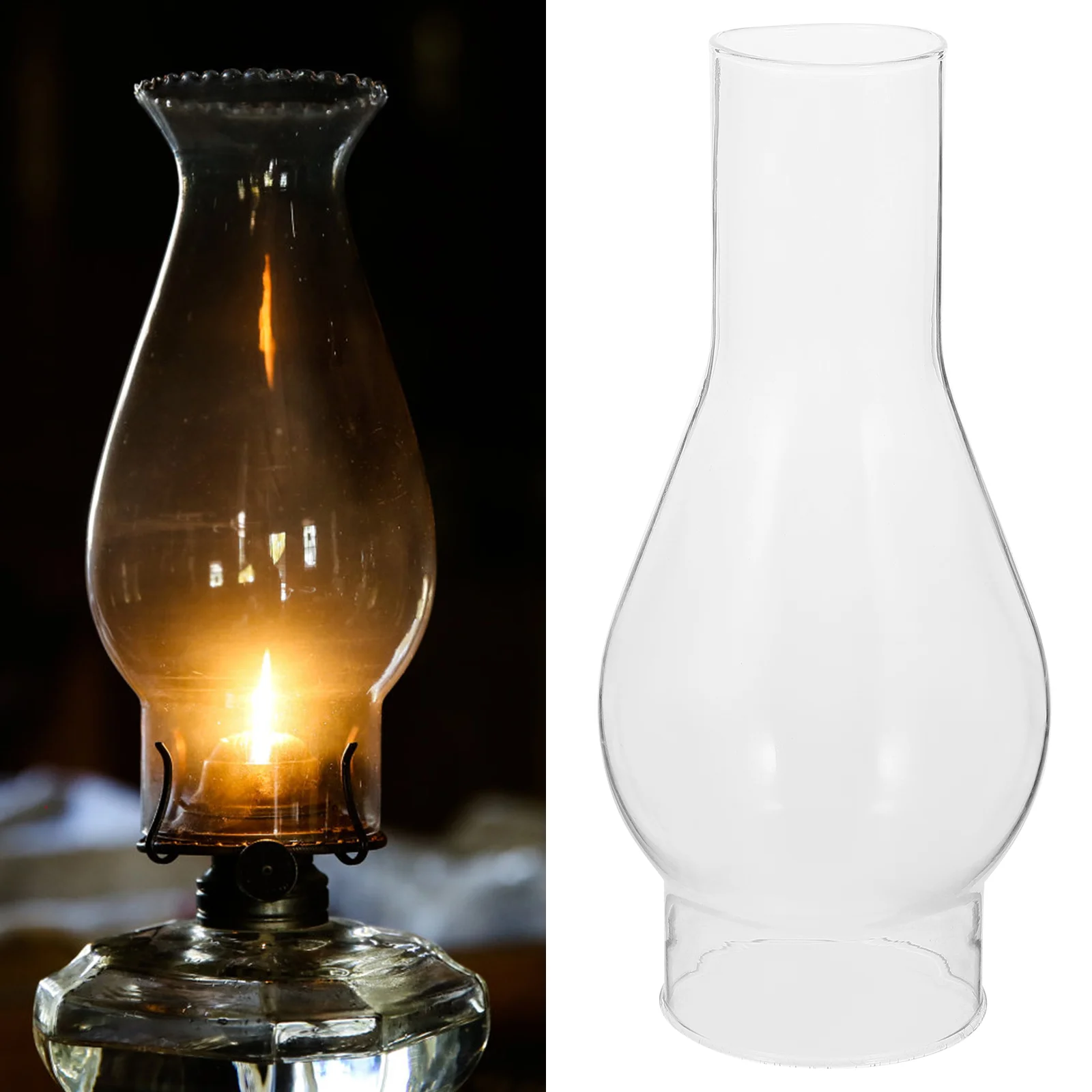 Vintage Oil Lamp Shade Kerosene Lampshade Glass Chimney for Camping Hurricane Replacement