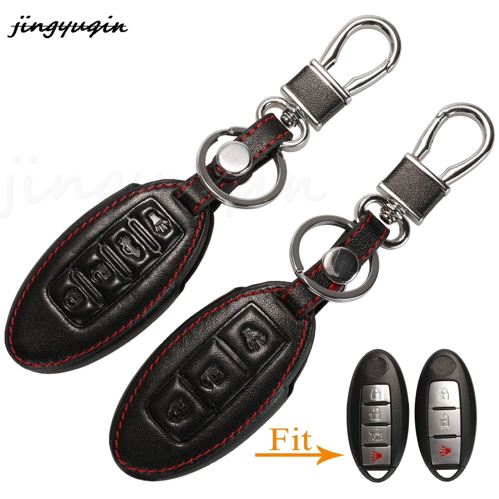 

Jingyuqin 3/4 BTN чехол для дистанционного ключа автомобиля, кожаный защитный чехол для Nissan Qashqai T31 T32, защита Vampira Pathfinder Murano