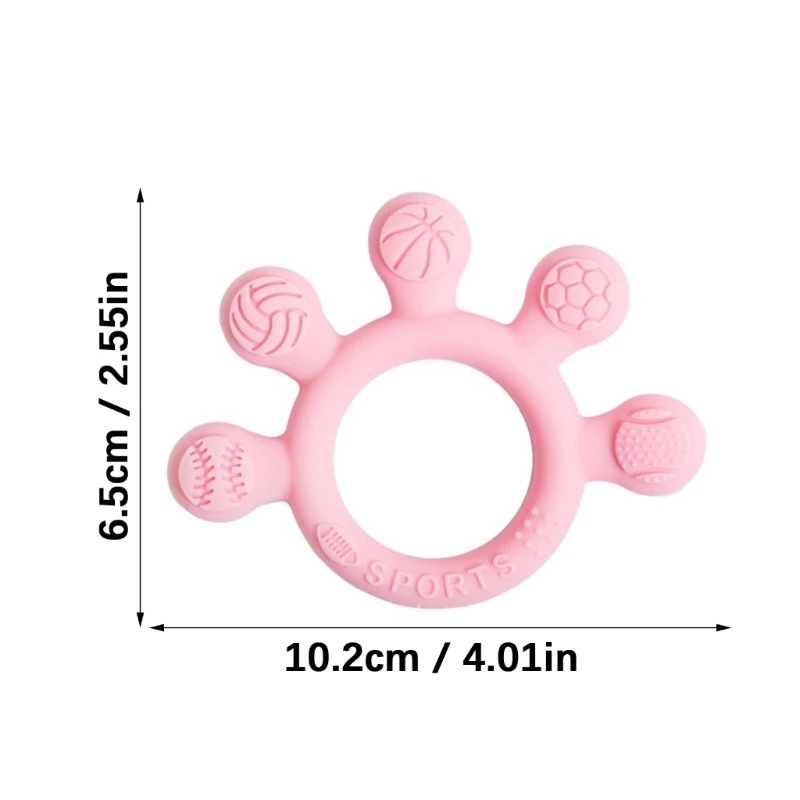 لعبة خشخشة عضاضة للأطفال لمنع مص الأصابع والتنمية الحسية للأطفال الرضع قابلة للمضغ لعبة لتخفيف آلام التسنين 15UB #6