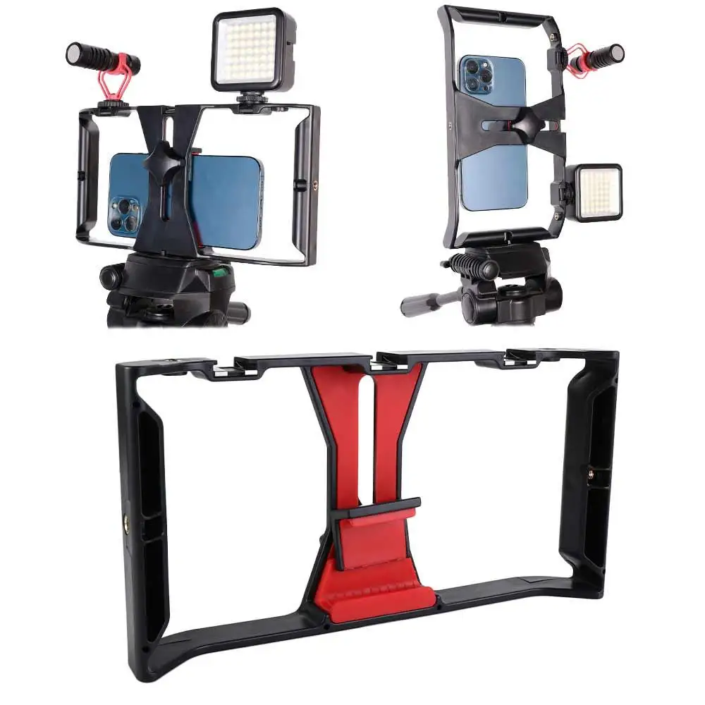 Holder Stabilizer Mobile Live Supplies Mobile Handheld Video Camera Cage Smartphone Video Rig Cage Stabilizer Film Making Rig