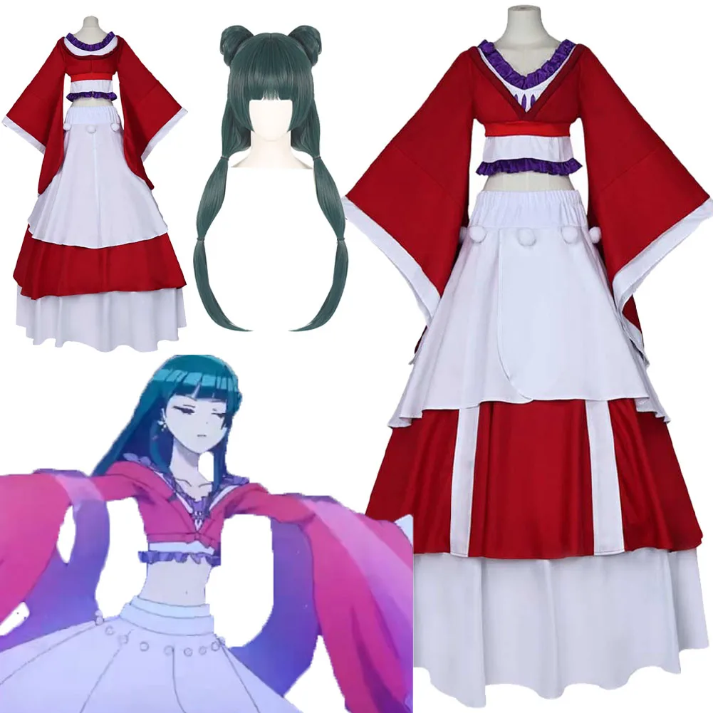 

Maomao Cosplay Fantasy Clothing Wigs Red Dress Anime Apothecary Diary Costume Disguise Women Roleplay Fantasia Party Outfits