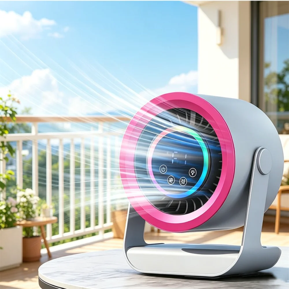 Compact Desktop Cooling Fan USB Rechargeable Quiet Air Circulator Portable Fan For Office Table Bedroom Home Use