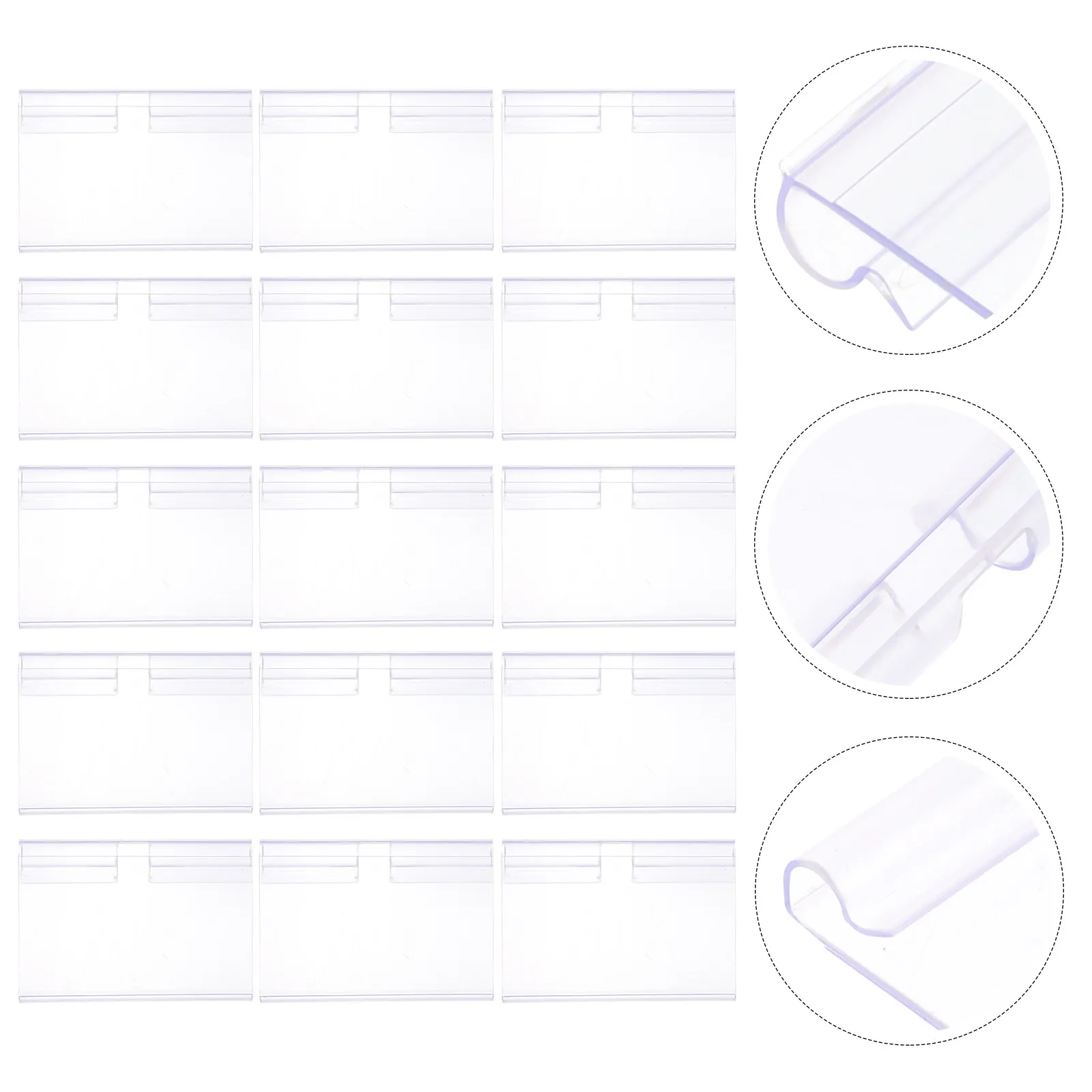 

50Pcs Transparent Sign Holders for Price Tags Multi Use Label Display Stands for Shelves Retail Shop Supermarket Display Holder