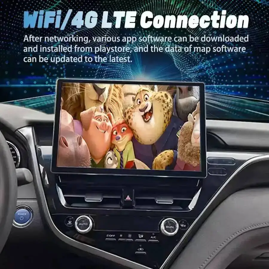 13.3'' Android 14 Multimedia Video Player Car Stereo For Toyota Camry 2021 2022 Navigation Bluetooth Carplay Auto GPS Head Unit