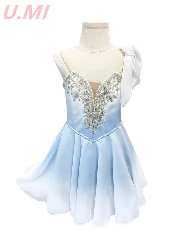 Ballet tutu dress custom light blue gradient magic symbol variation costume Cupid tutu