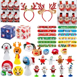 Christmas Gifts Bouncing Toys Christmas Balls Gyroscope Toy Suction Cup Hair Hoop Magic Cube Glasses Santa Claus Hat Kids Toys