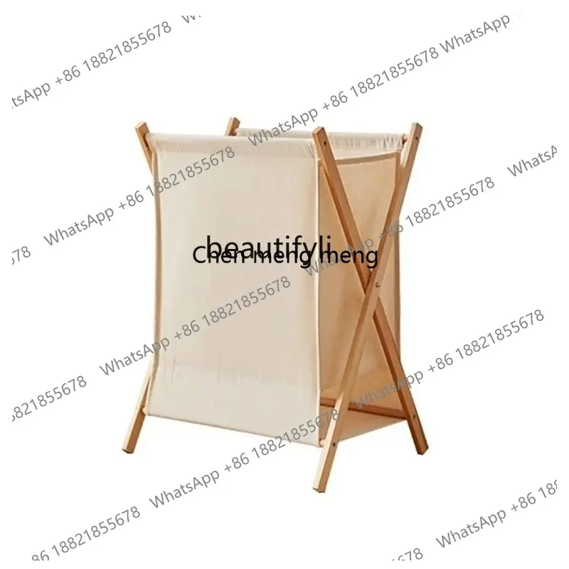 

ss26 yj Japanese-Style Solid Wood Folding Dirty Clothes Basket Fabric Laundry Basket Bedroom Dirty Clothes Storage Basket