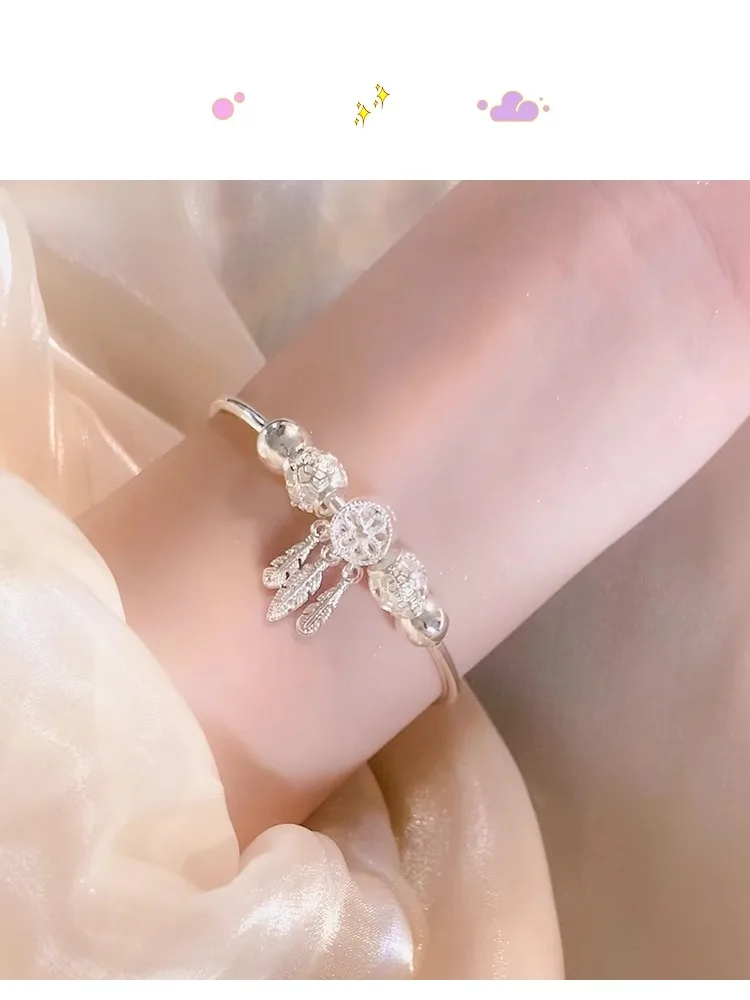 S925 Silver Bracelet Women's Dream Catcher Bracelet Silver Premium Element Ring Bracelet Hand Jewelry Silver