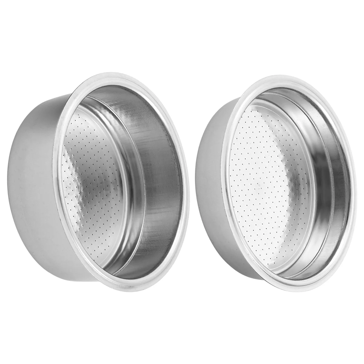 A86I-2PCS 51mm Stainless Steel Coffee Machines Pressurized Filter Basket Powder Basket Coffee Bottomless Portafilter Filter