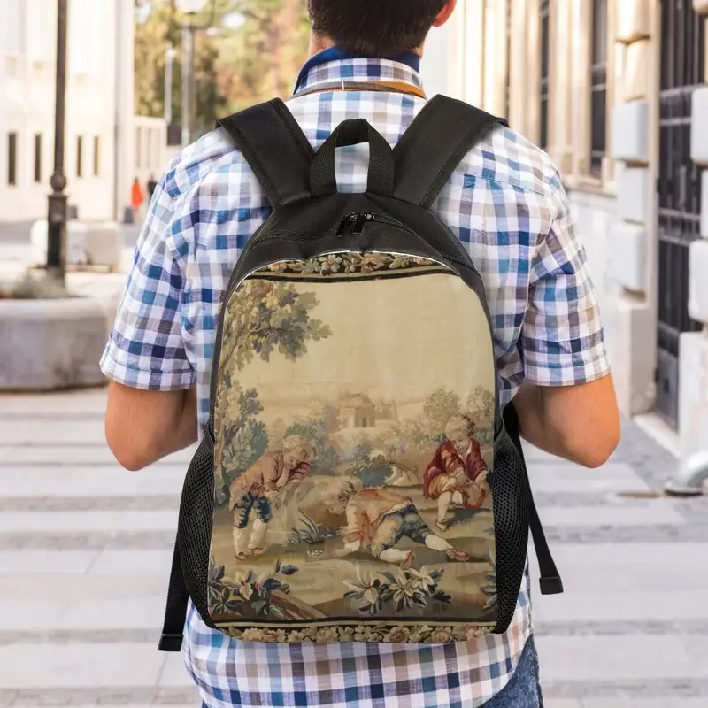 Aubusson-mochila francesa antigua personalizada para hombres y mujeres, bolsa de libros básica para la Escuela Universitaria, bolsos de estilo Tribal bohemio