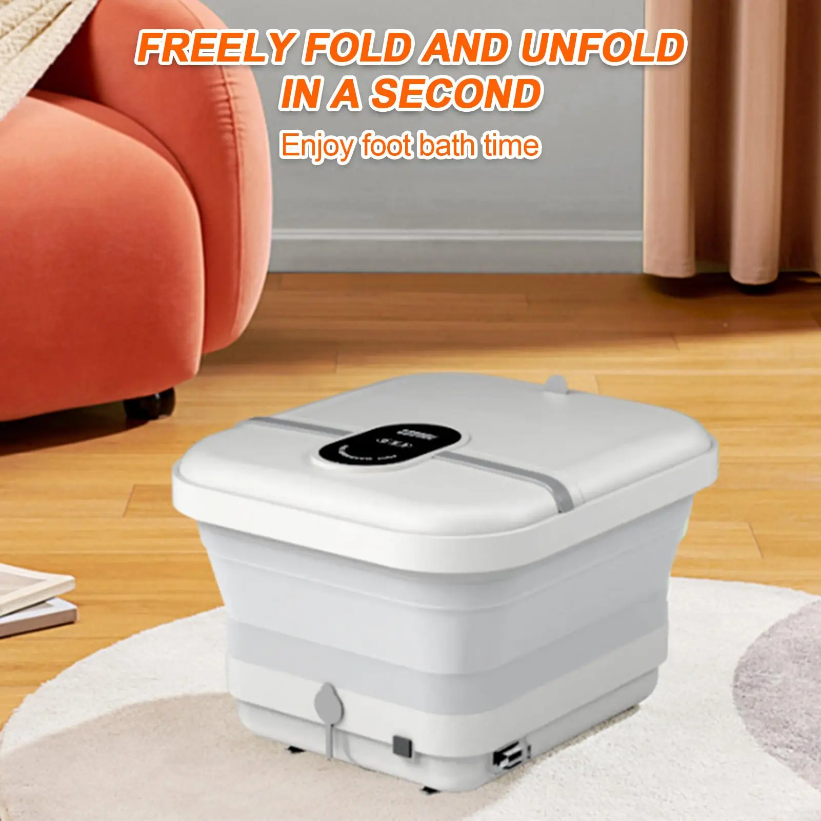 

Ванна для замачивания ног с подогревом, складной спа-массажер для ног с подогревом, электрическое массажное устройство для ванночек для ног для подростков, пап, молодежи, женщин, мам