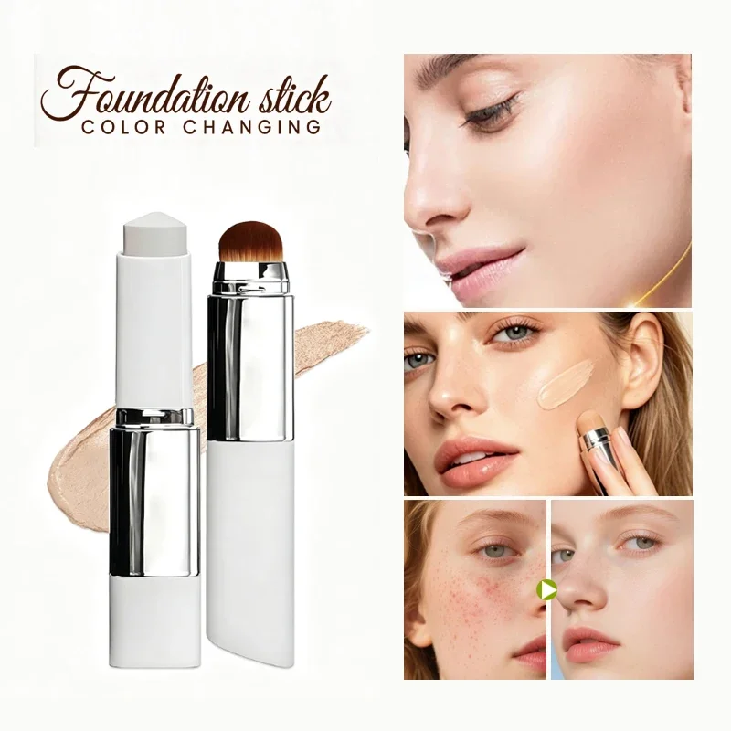 Base de Maquillaje en Barra 2 en 1 que Cambia de Color, Base de Maquillaje Natural para el Rostro, Maquillaje, Fond de Teint, Maquiagem Femme, Belleza