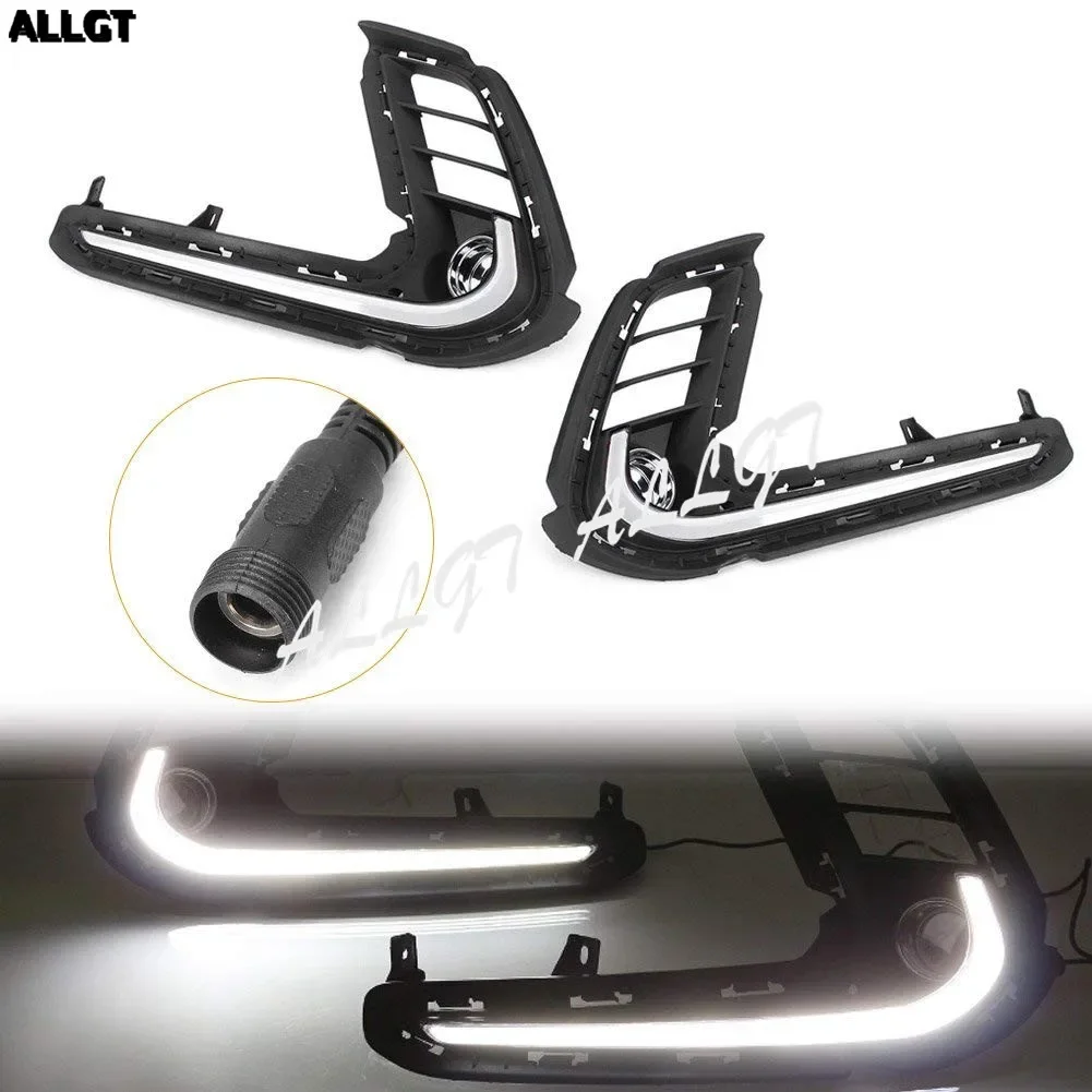 LED Daytime Running Light, 2Pcs DRL Fog Lamp for Hyundai Elantra 2017-2018 6000K White Light