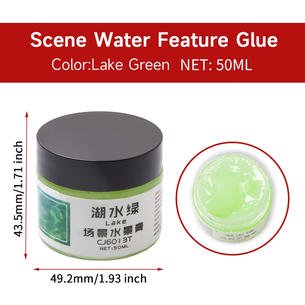 50ml Diorama Water Effect Glue, Simulation Water Gel for Model Scenery, DIY River Lake Ocean Waterfall Making, Multi-Color Scene