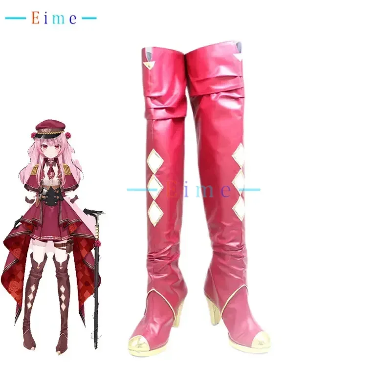 

Rosemi Lovelock Cosplay Boots Youtuber Vtuber Cosplay Shoes Halloween Carnival Prop High Heel Red PU Leather Shoes Custom Made