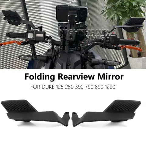 New For Duke 125 390 2024 duke 250 790 890 990 1290 1390 오토바이 액세서리 한 쌍의 접이식 백미러 사이드 뷰 미러