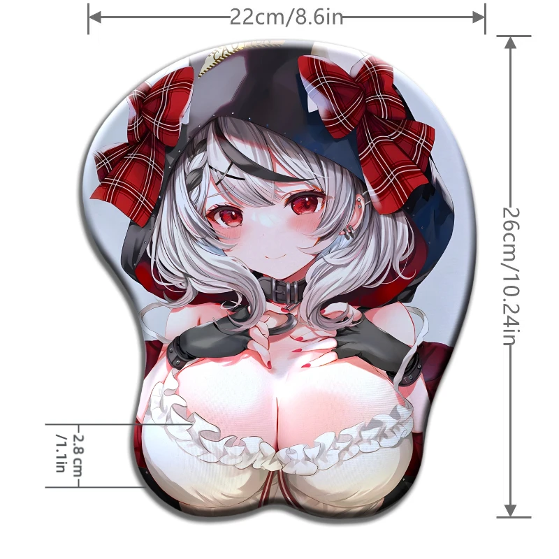

Anime Girl Sakamata Chloe 3D Silicone Kawaii Desk Pad Suitable for Gaming Use Ergonomic Wrist Rest Game Hololive Mouse Pad