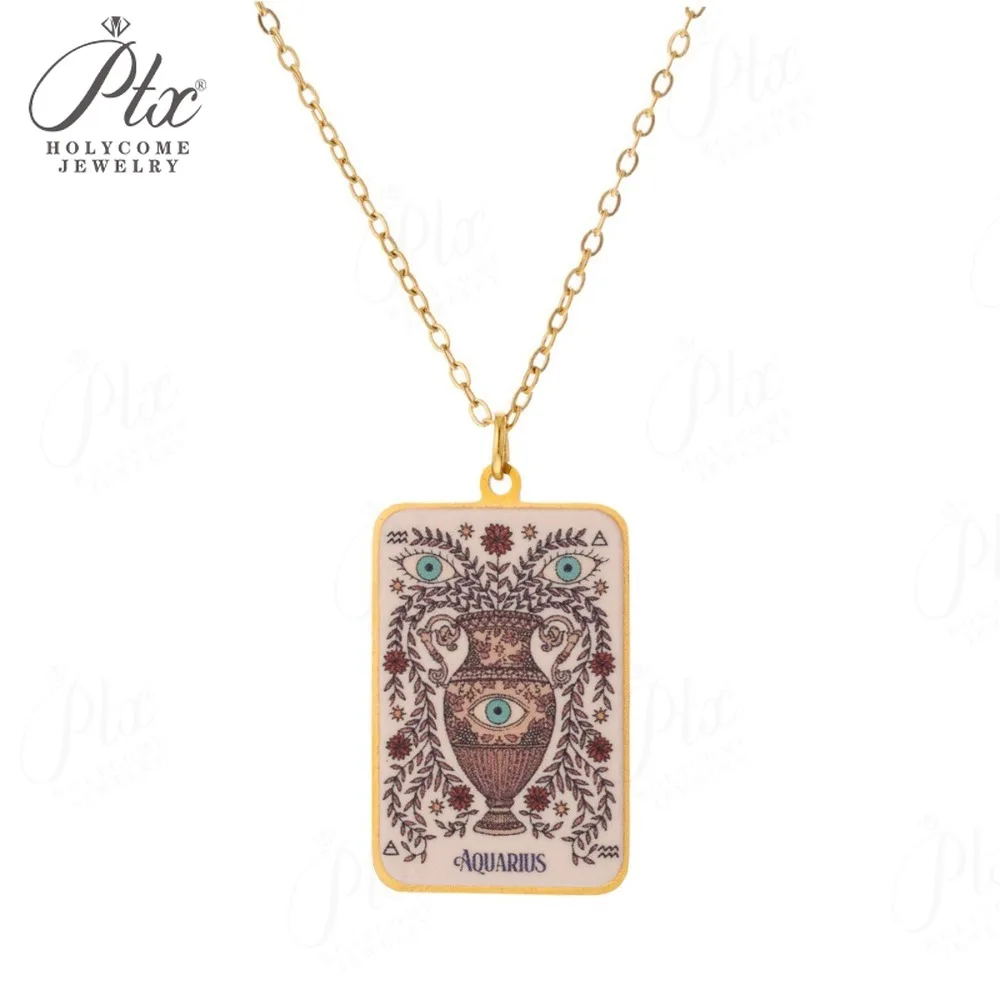 12 Sternzeichen Anhänger Halskette Unisex Design Tarot Schmuck Trendiges Geburtstagsgeschenk für Sie Einzigartige Kollektion im Angebot Großhandelspreis – Detail 13