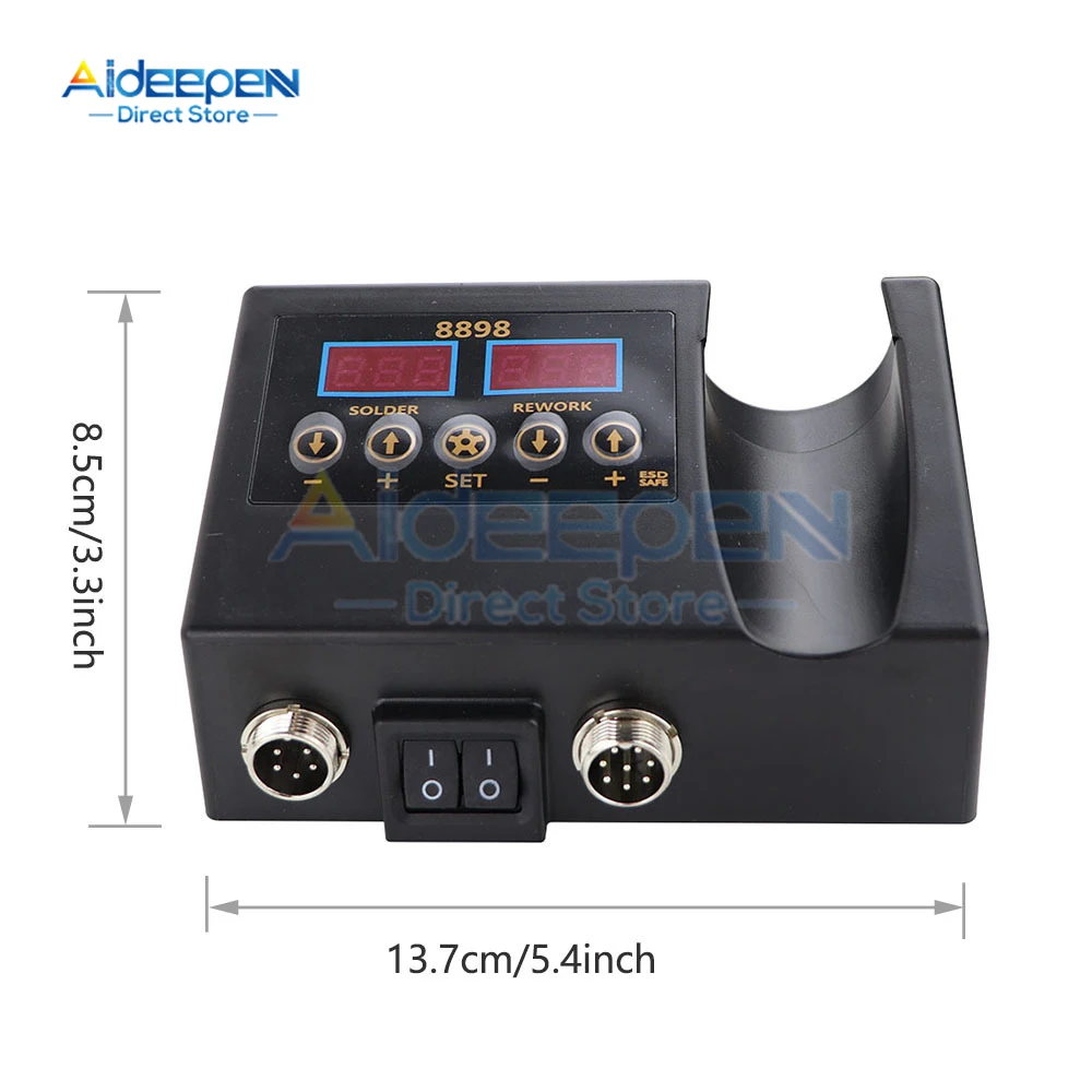 Imagem -04 - Estação de Solda de Display Digital Hot Air Gun Retrabalho de Soldagem para Celular Bga Smd Pcb ic Reparar Ferramentas de Ferro de Solda em 8898