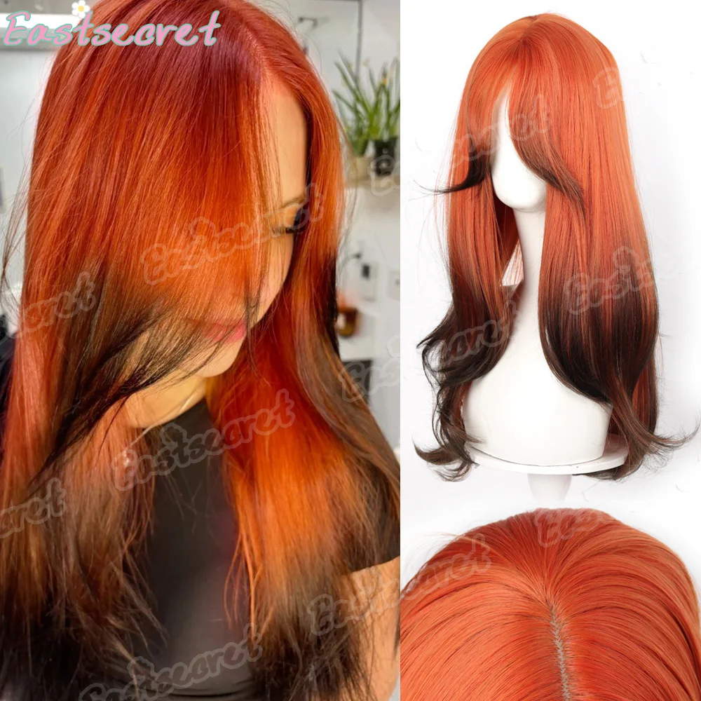 

Gradient Wig Women's Medium length Orange Gradient Black Wig Natural Appearance Synthetic Wig Daily Party Halloween