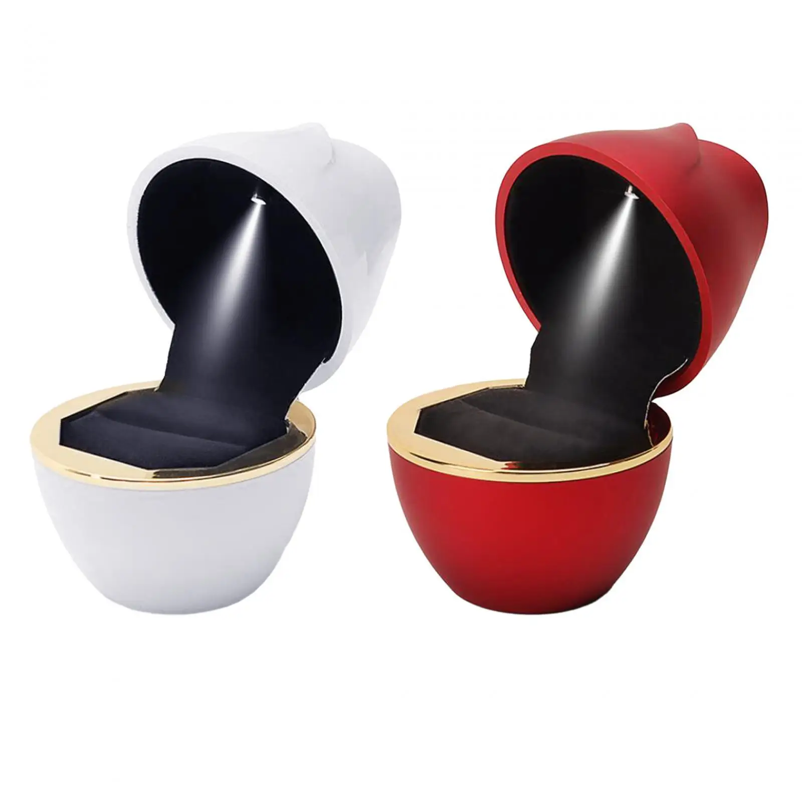 LED Rose Shape Rings Box, caixa de jóias para namorados, proposta do dia das mães