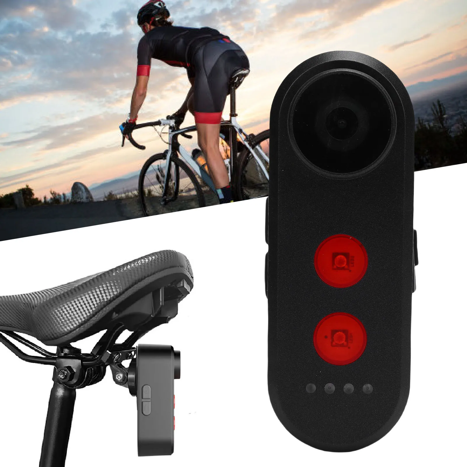 

Bike Rear View Camera Loop Recording Function 140 Degree Wide Angle Safe Bike Camera HD Type C Fast Charging for Electric Bike
