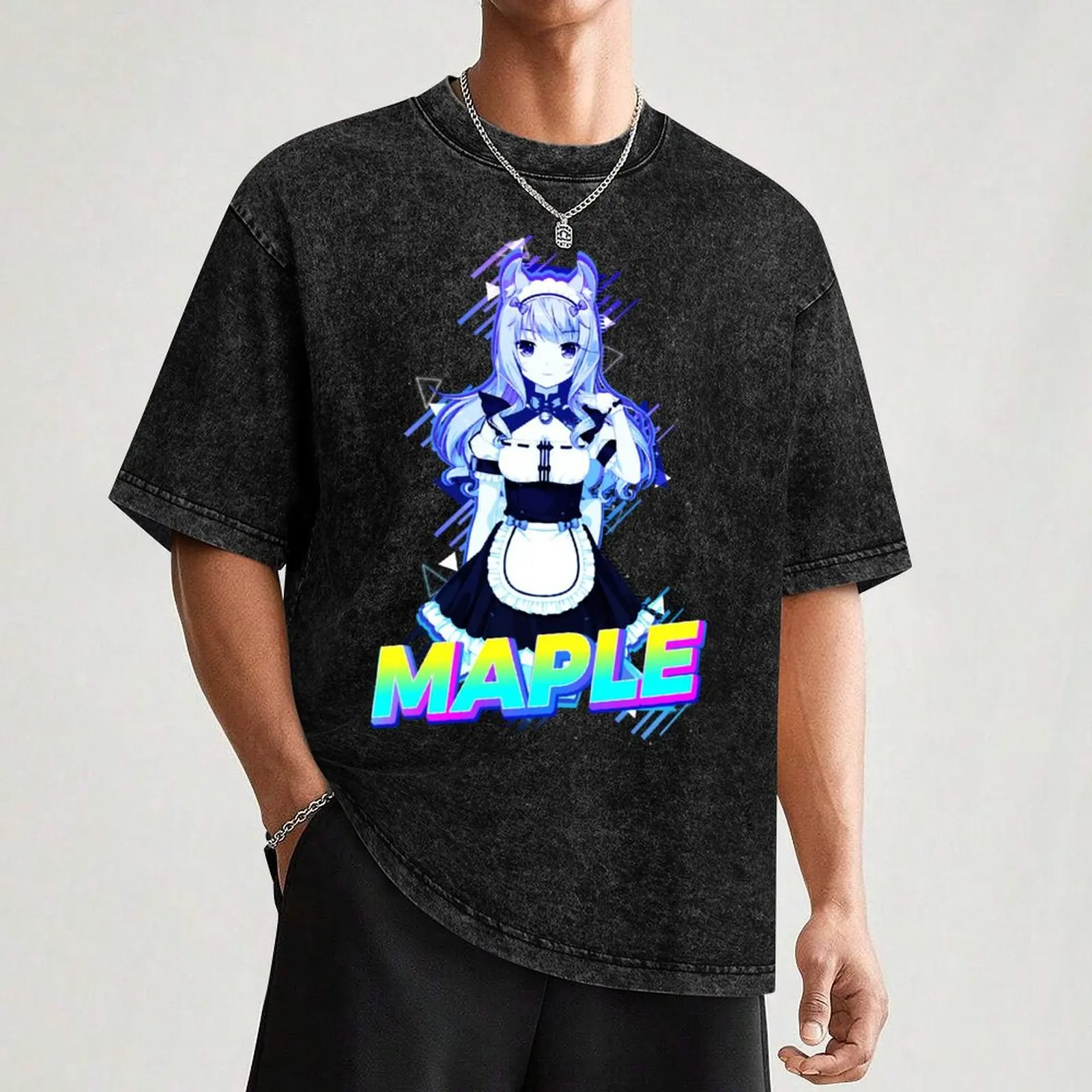 Maple Nekopara T-Shirt boys whites vintage anime shirt luxury clothes men image 3
