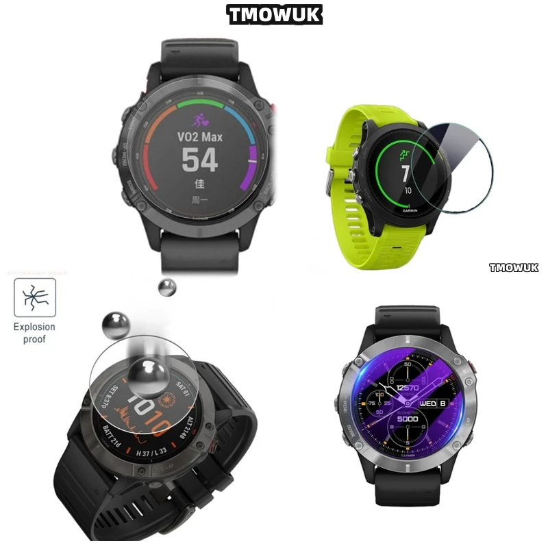 

For Garmin Fenix 6 6S 6X Pro Silver, Durable 9H Hardness Crystal Clear Protective Film