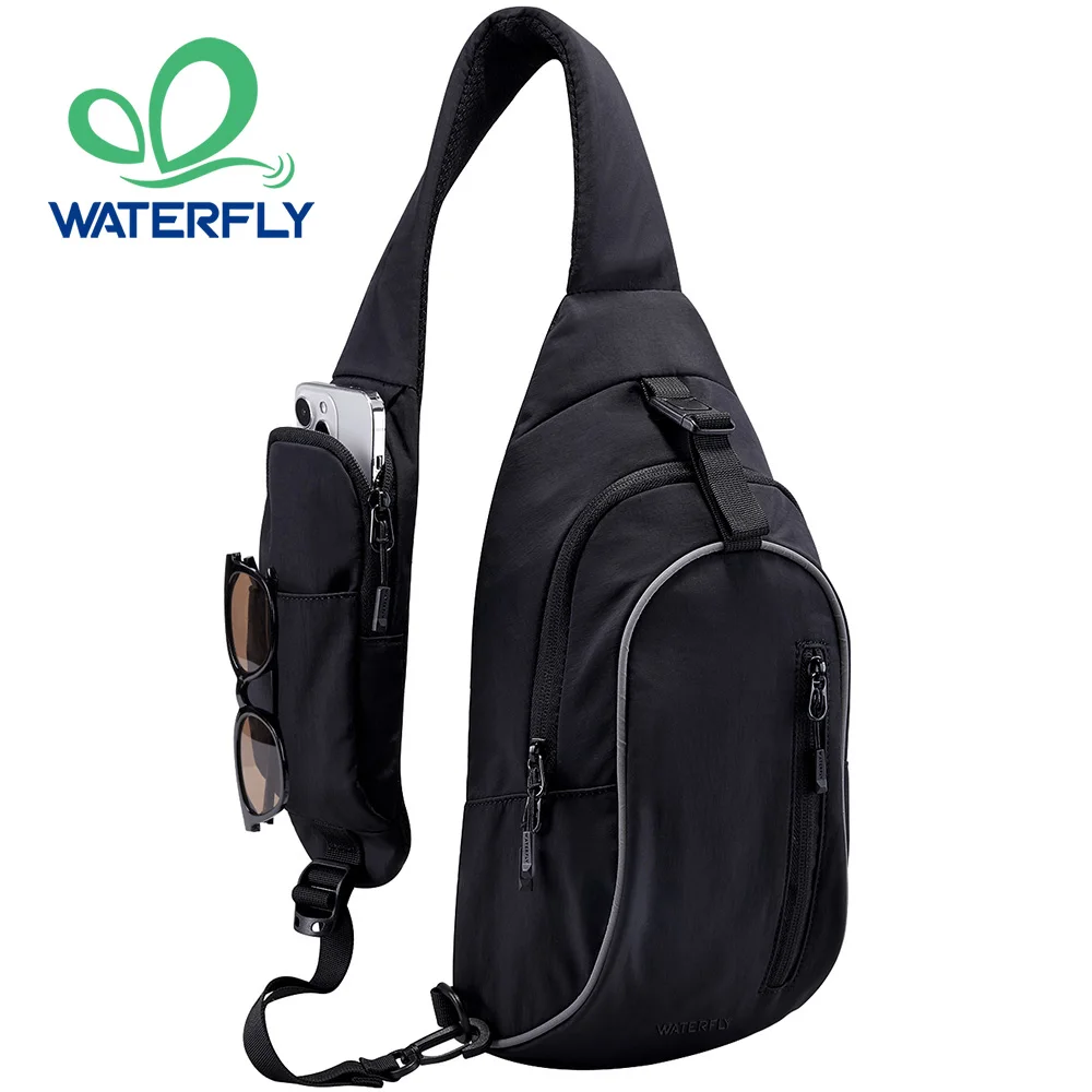 WATERFLY Crossbody Sling Sırt Çantası tek kollu çanta Yürüyüş Seyahat Crossbody Çanta Kadın Erkek Göğüs Çantası Sırt Çantası Moda omuzdan askili