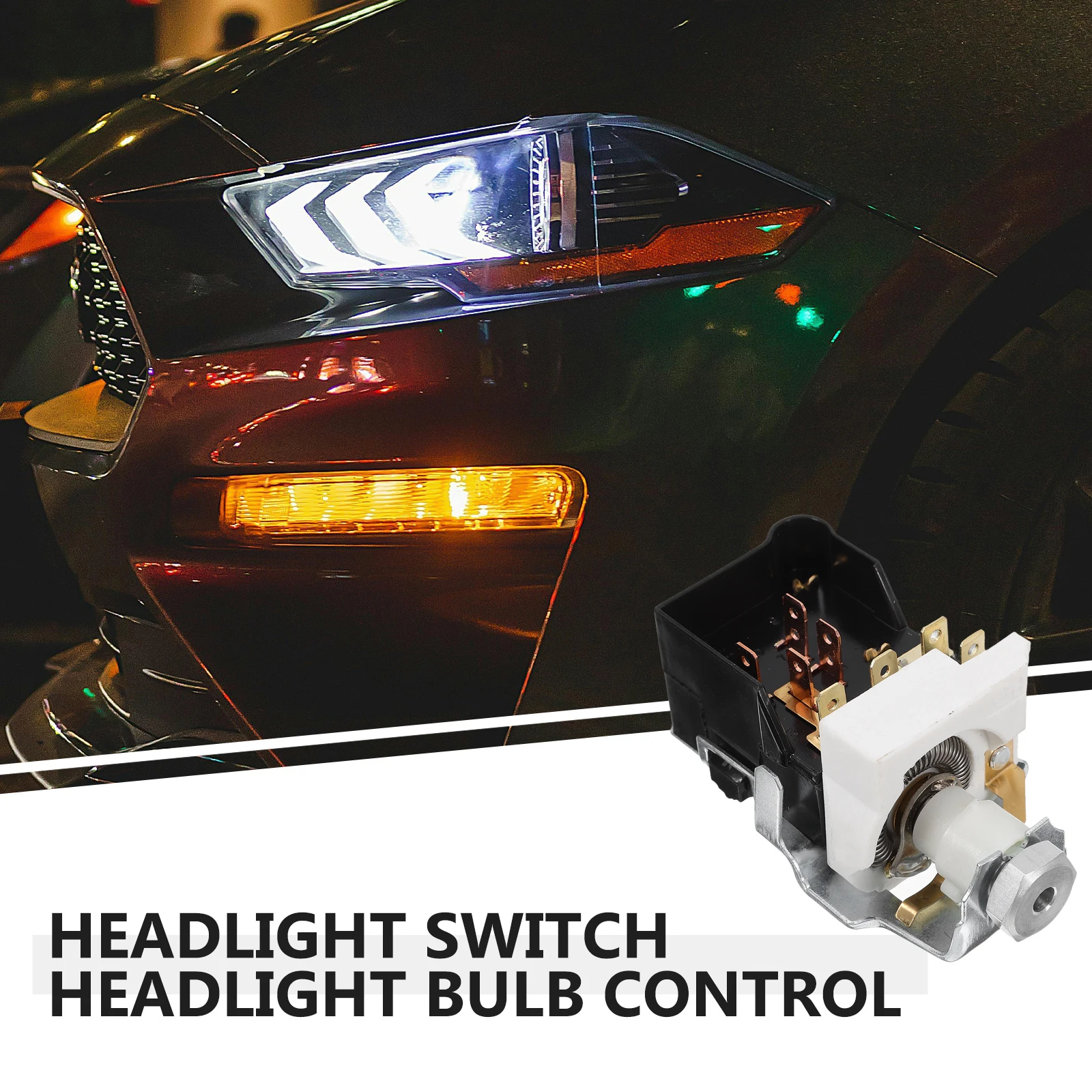 

Universal Car Headlight Switch Replacement Hs15 Accessory Durable Metal Lamp Part Easy Install Safe Driving