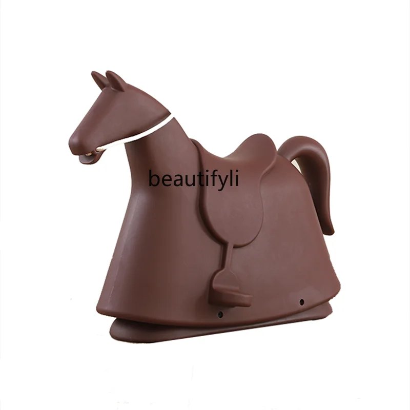 Nordic Rocking Horse Creative Stool Cartoon Pony Chair Animal Shape Rocking Chair