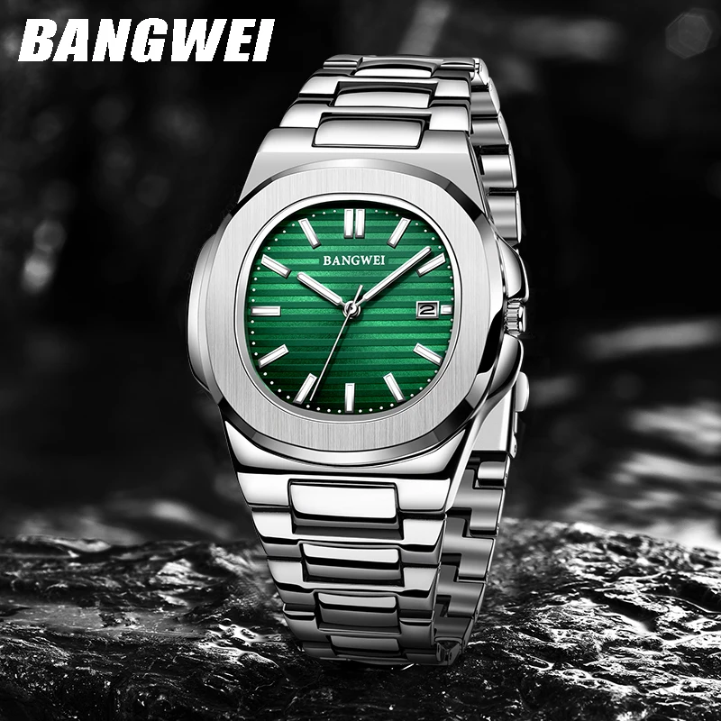 

BANGWEI Роскошные мужские часы LIGE брендовые модные повседневные кварцевые наручные часы водостойкие светящиеся часы со стальным ремнем мужские Reloj Hombre