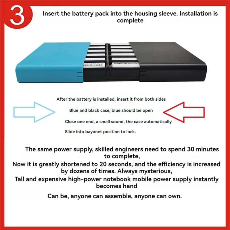 HFES No-Soldering 18650 Battery Box Fast Charging Battery Box DIY Box For Laptops, Routers, Tablets